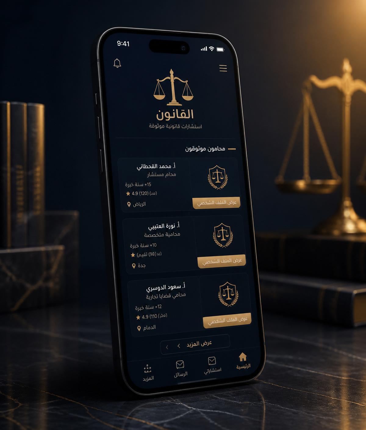 واجهة تطبيق الميزان OM